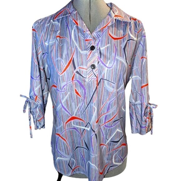 Women's vintage 70s abstract print tunic top‎ - Picture 1 of 8